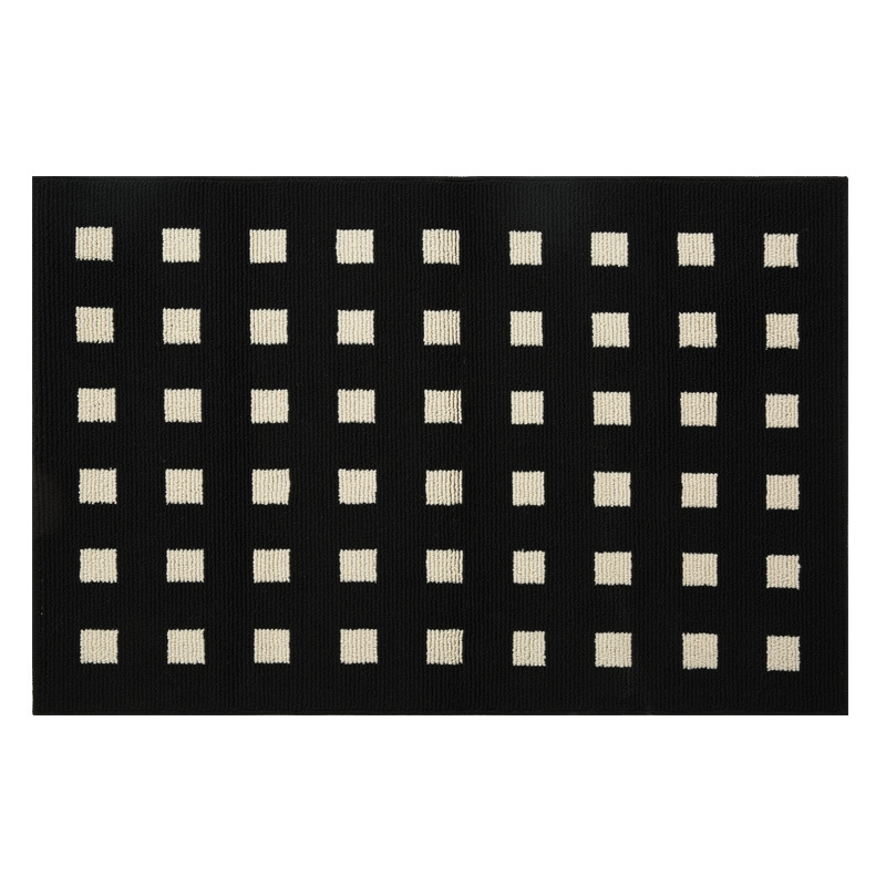 Troilos Floor Rug (Cream/Black Squares) from FortyTwo